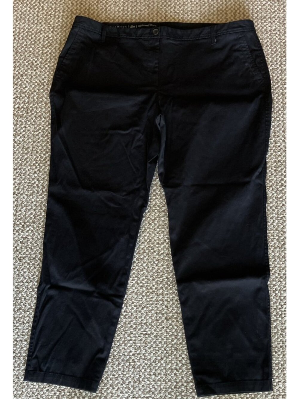 Talbots Girlfriend Chino Pants Size 18W Black Inseam 29”